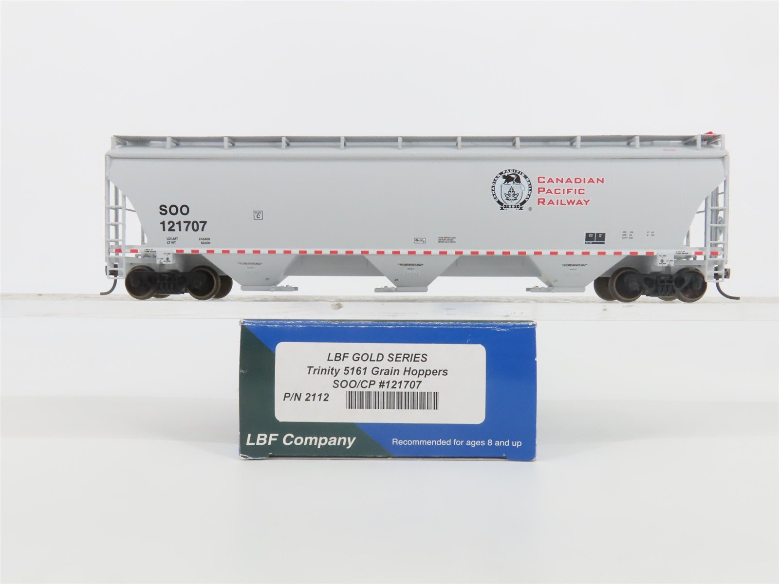 HO LBF Company Gold Series 2112 SOO/CP Canadian Pacific 3-Bay Hopper #121707