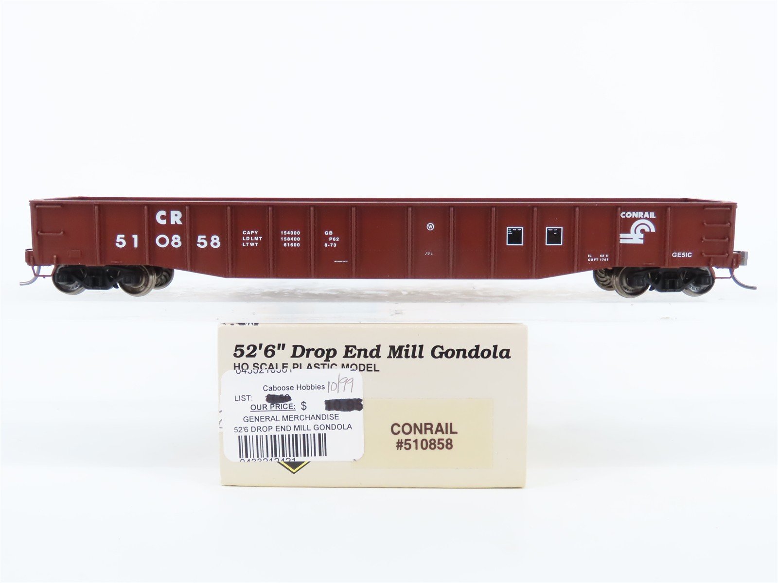 HO Scale Proto 2000 CR Conrail 52' Drop End Mill Gondola #510858