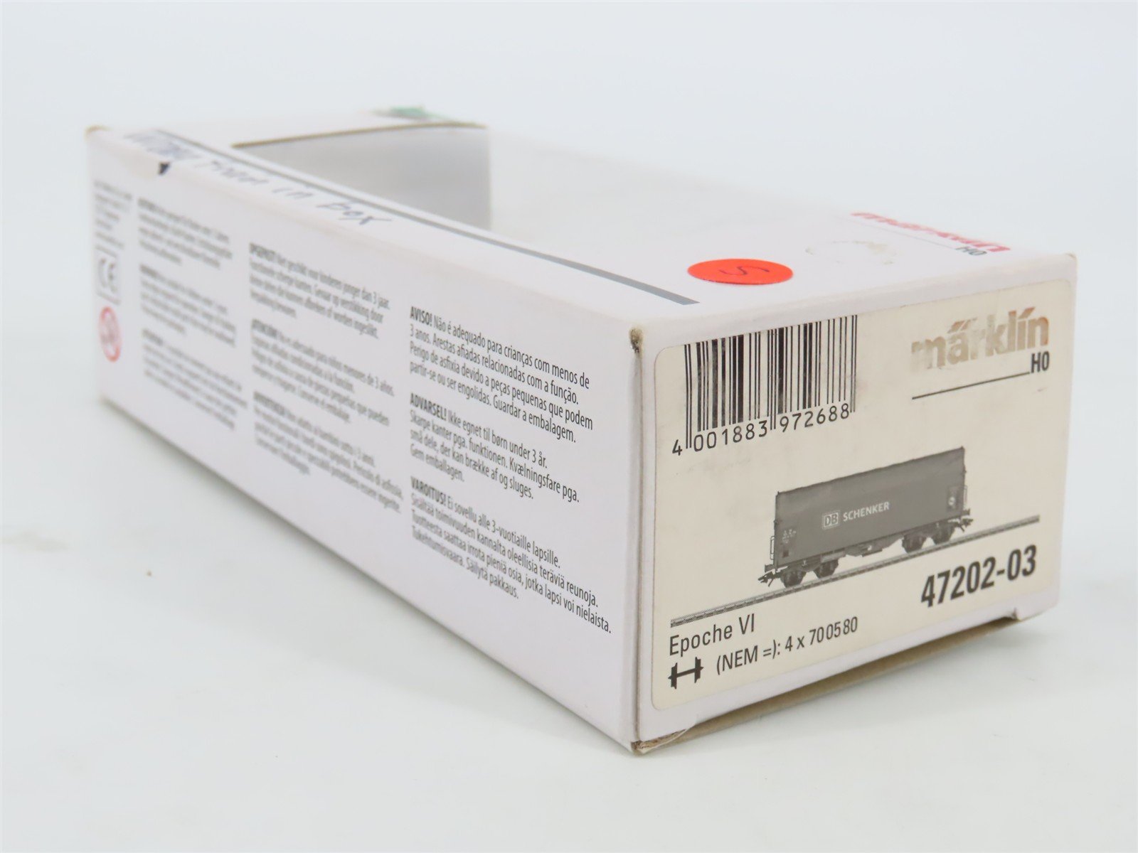 HO Scale Marklin 47202-03 DB Schenker Epoche IV Canvas Top Boxcar #4668154-2