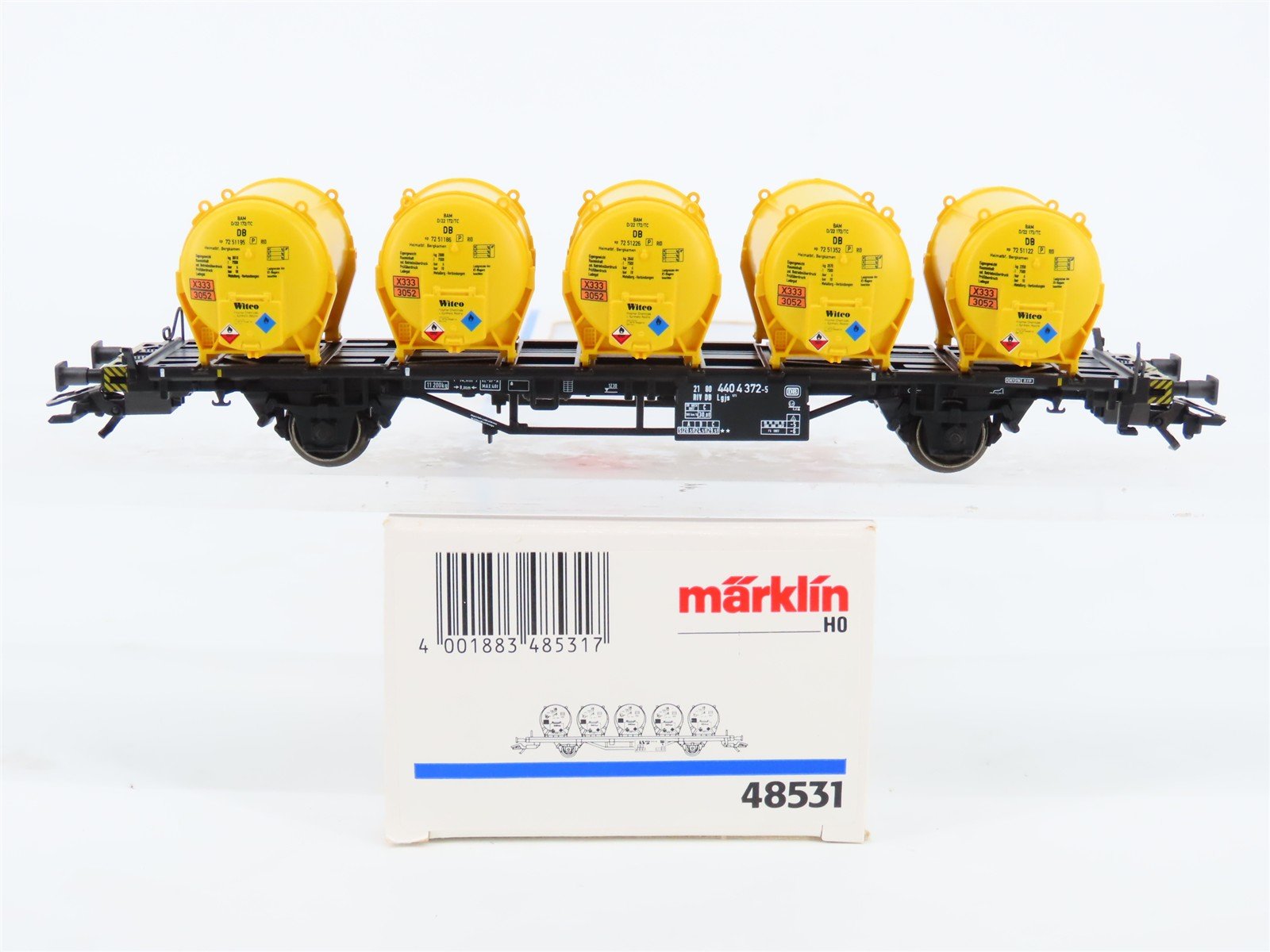 HO Scale Marklin 48531 DB Deutsche Bahn Container Carrier #4404372-5 w/Loads