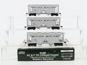HO Scale Kato 38-0206 WM Western Maryland ACF 70t 2-Bay Covered Hopper 3-Pack