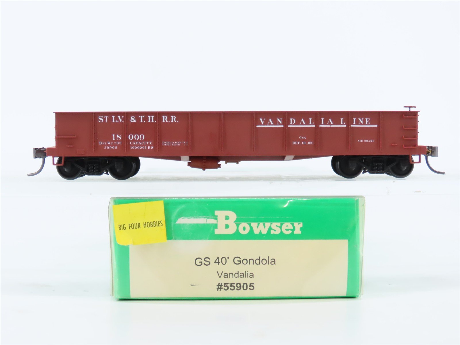 HO Scale Bowser 55905 St, LV&TH Vandalia Line GS 40' Gondola Car #18009