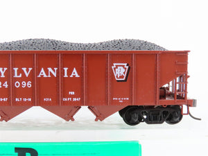 HO Scale Bowser 54052 PRR Pennsylvania 4-Bay Hopper Car #924096 w/Coal Load