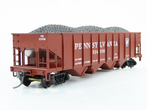 HO Scale Bowser 54052 PRR Pennsylvania 4-Bay Hopper Car #924096 w/Coal Load