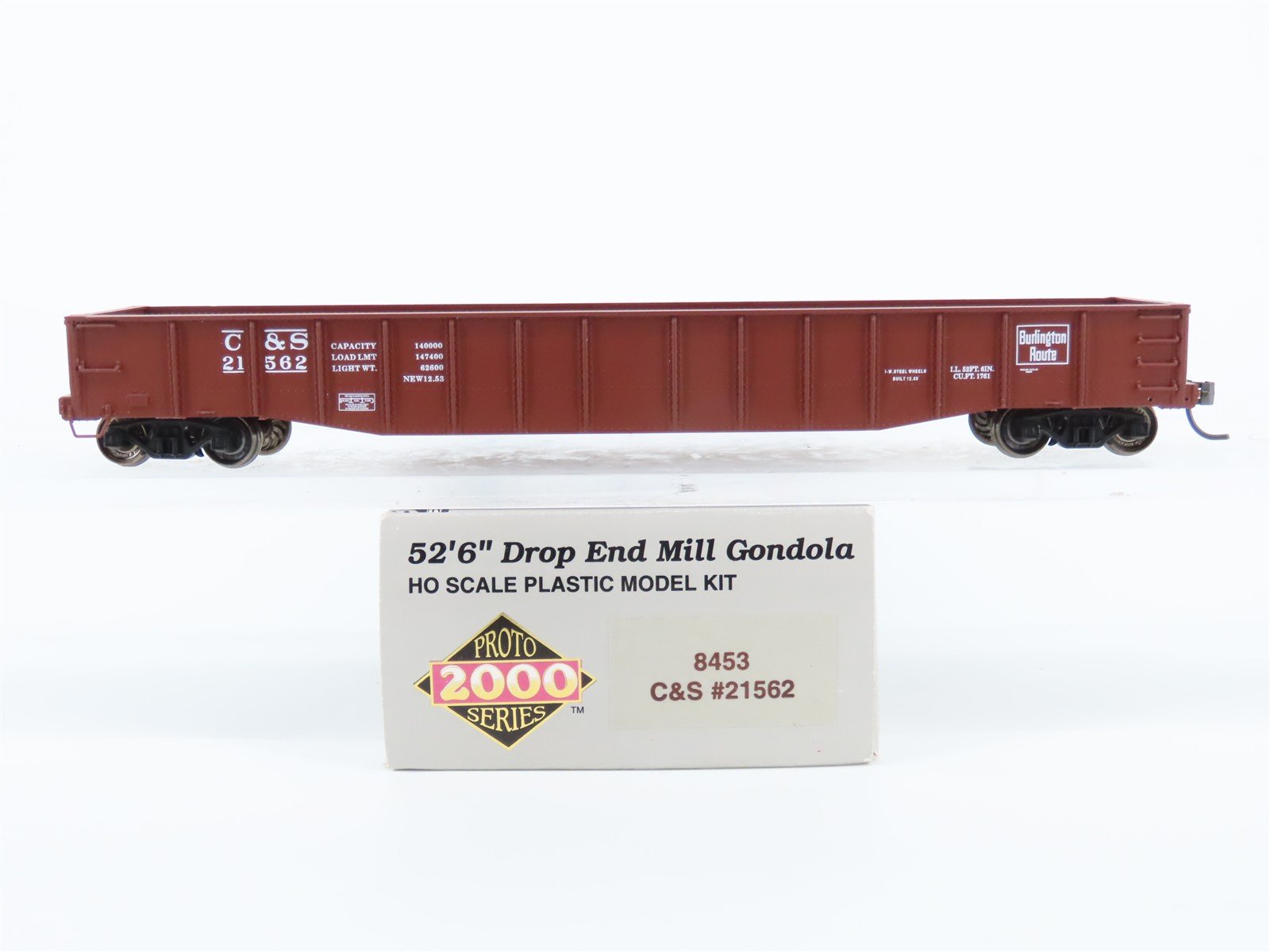 HO Scale Proto 2000 8453 C&S Burlington 52' Drop End Mill Gondola #21562