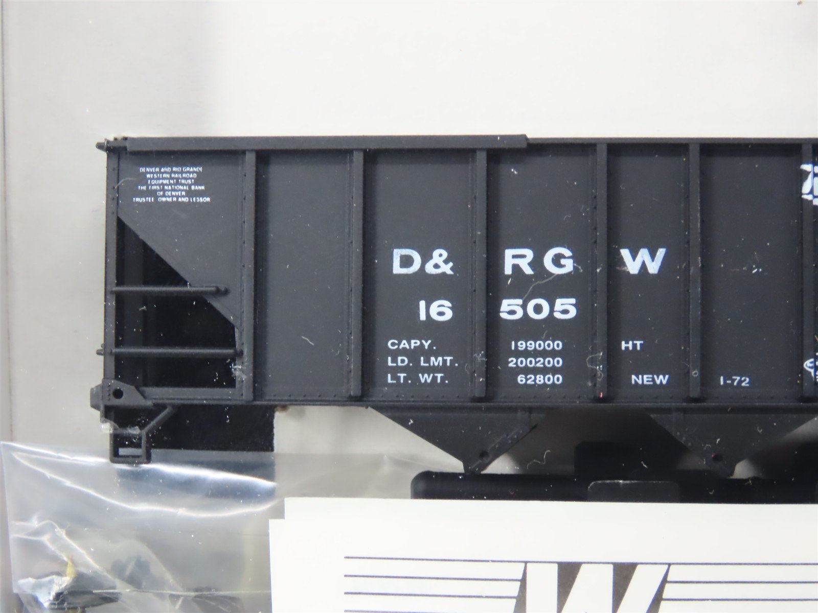 HO Scale Walthers 932-4933 DRGW Rio Grande 100-Ton 4-Bay Hopper Kits 6-Pack #1