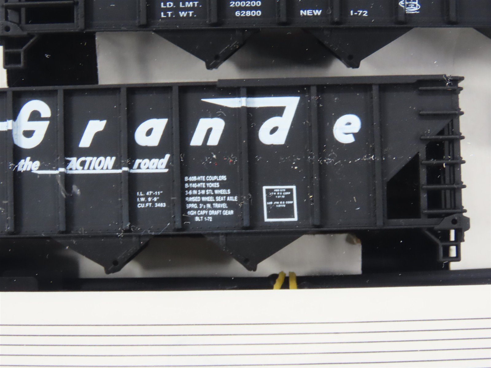 HO Scale Walthers 932-4933 DRGW Rio Grande 100-Ton 4-Bay Hopper Kits 6-Pack #1