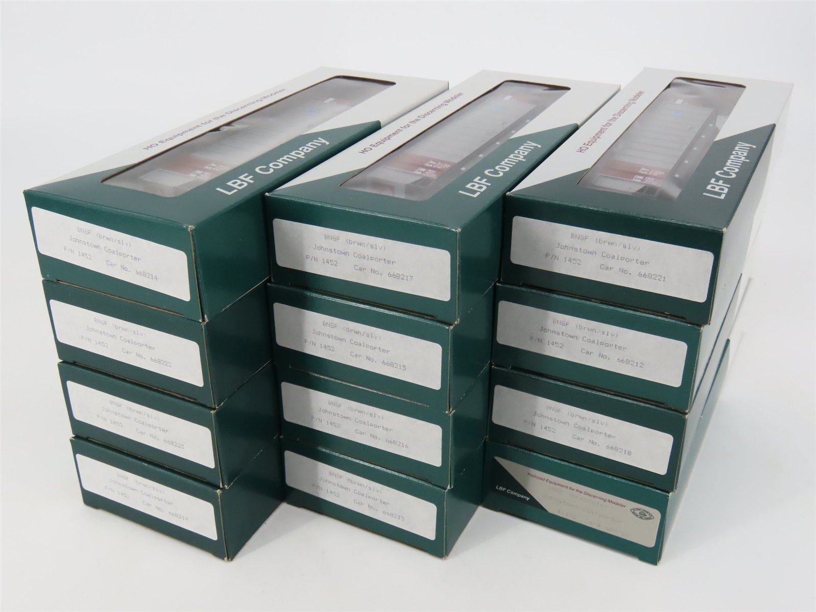 HO LBF Kit 1452 BNSF Burlington Northern Santa Fe Johnstown Coalporter 12-Pack