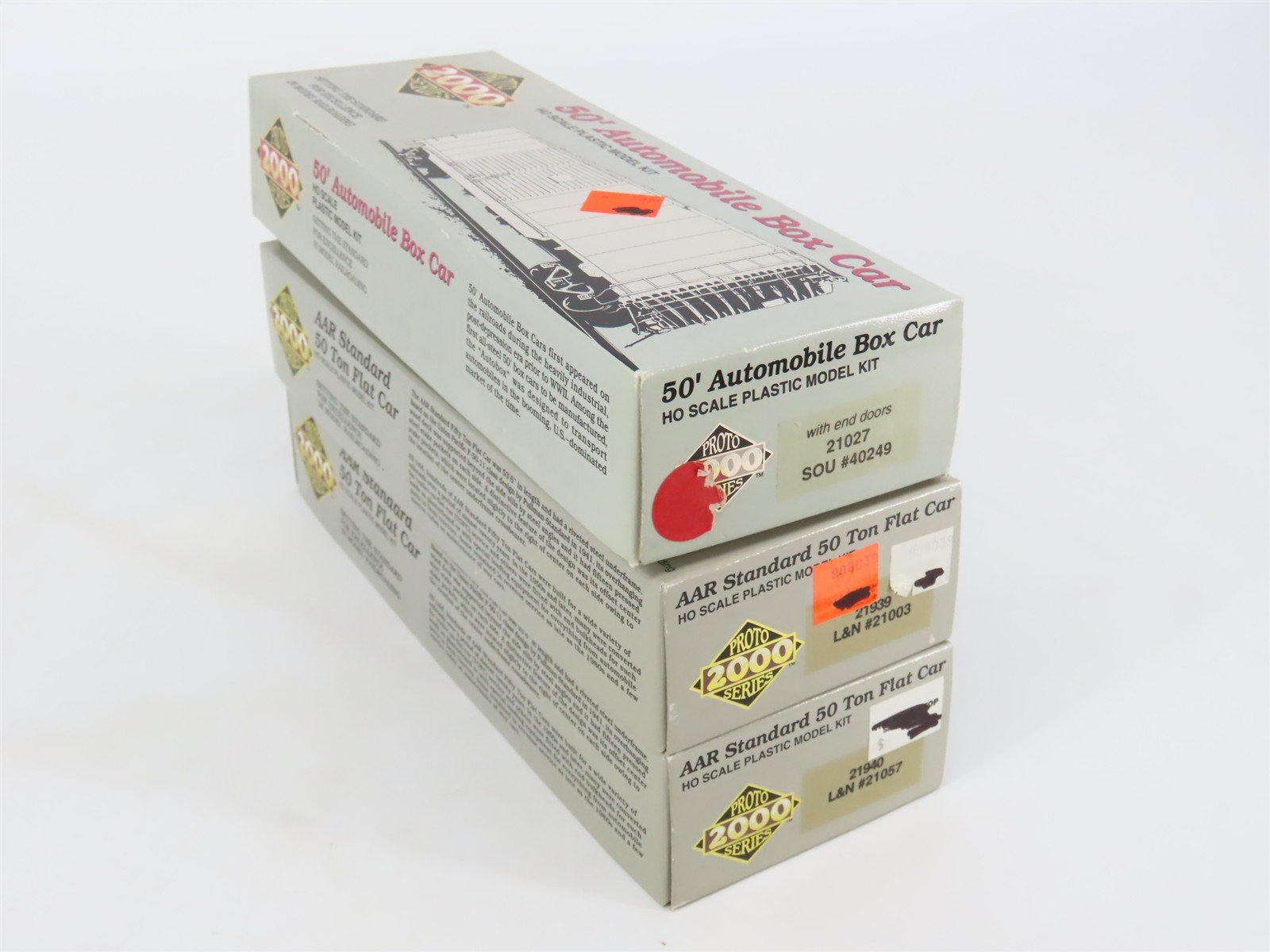 LOT of 3 HO Scale PROTO 2000 Kits L&N/SOU Railroad Box Car & Flat Cars