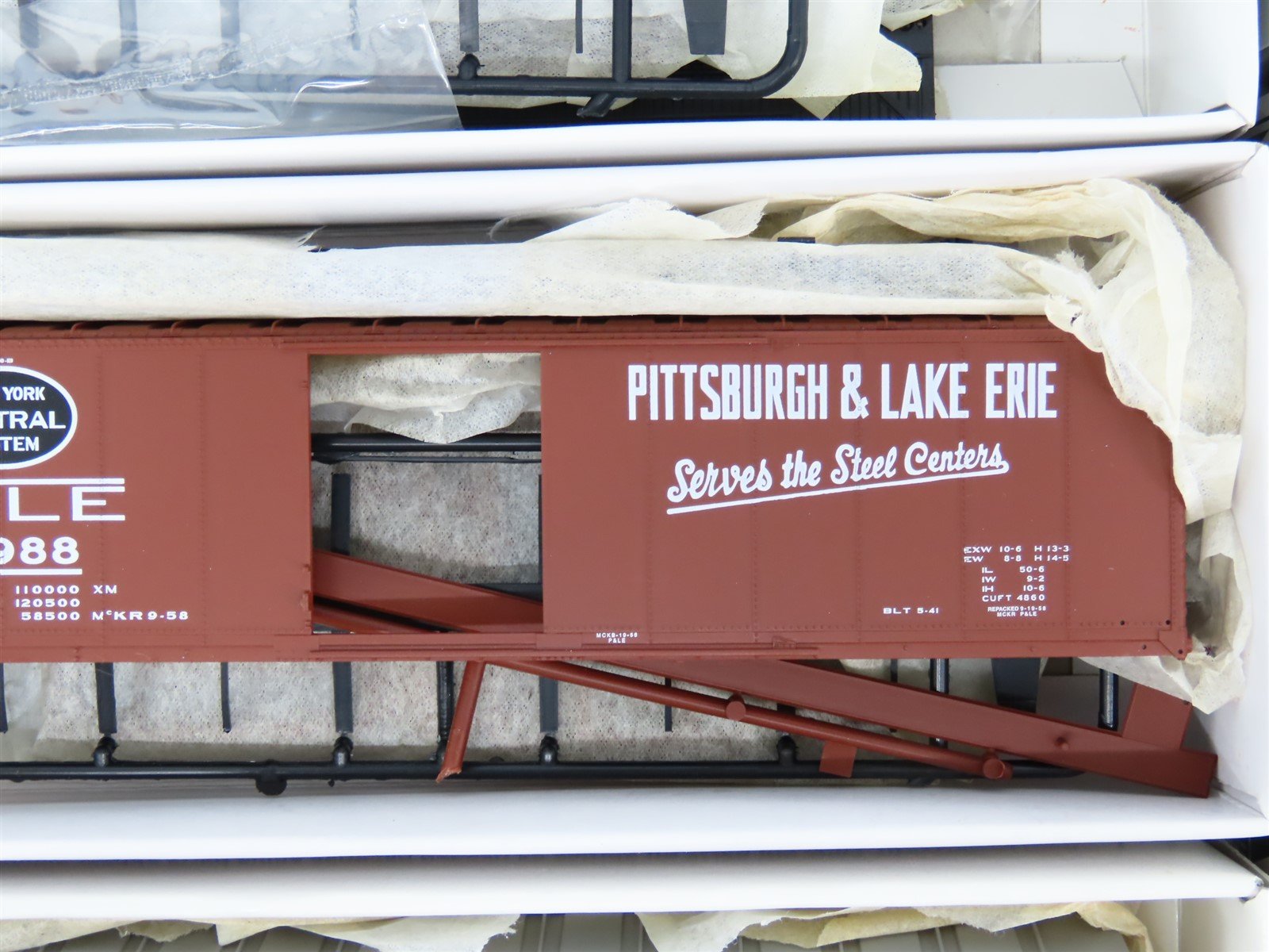 LOT of 3 HO Scale PROTO 2000 Kits ERIE/P&LE/CB&Q Railroad 50' Box Cars