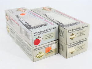 LOT of 4 HO Scale PROTO 2000 Kits CN/ATSF/UP Railroad Flat Car & Box Cars