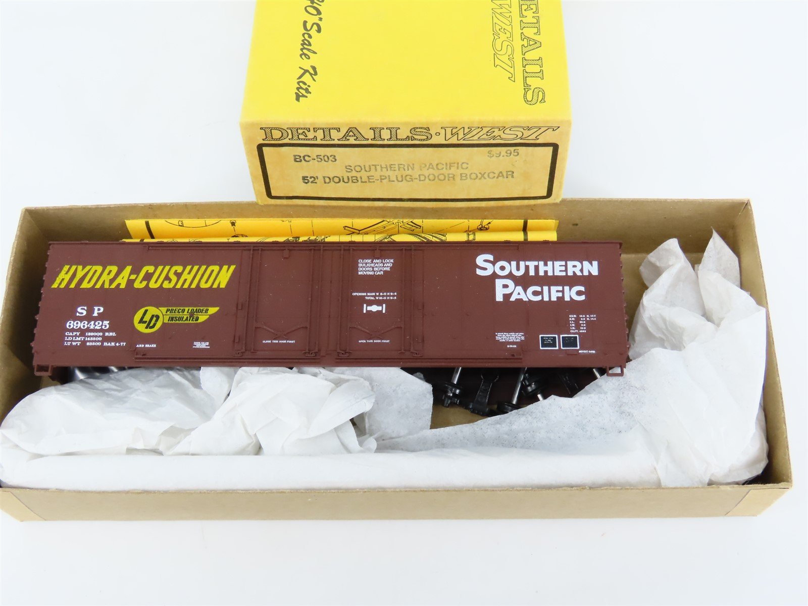 HO Scale Details West Kit BC-503 SP Southern Pacific 52' Box Car #696425