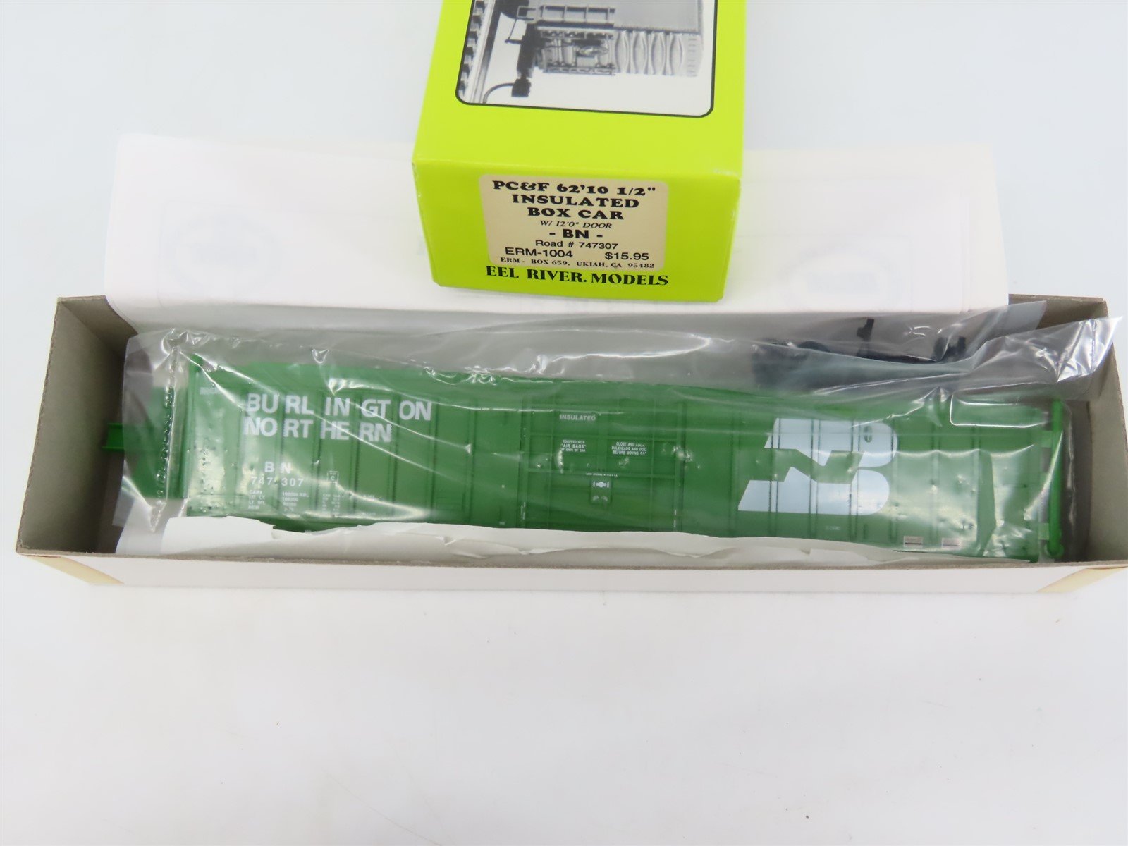 HO Scale Eel River Models Kit ERM-1004 BN Burlington Northern Box Car #747307