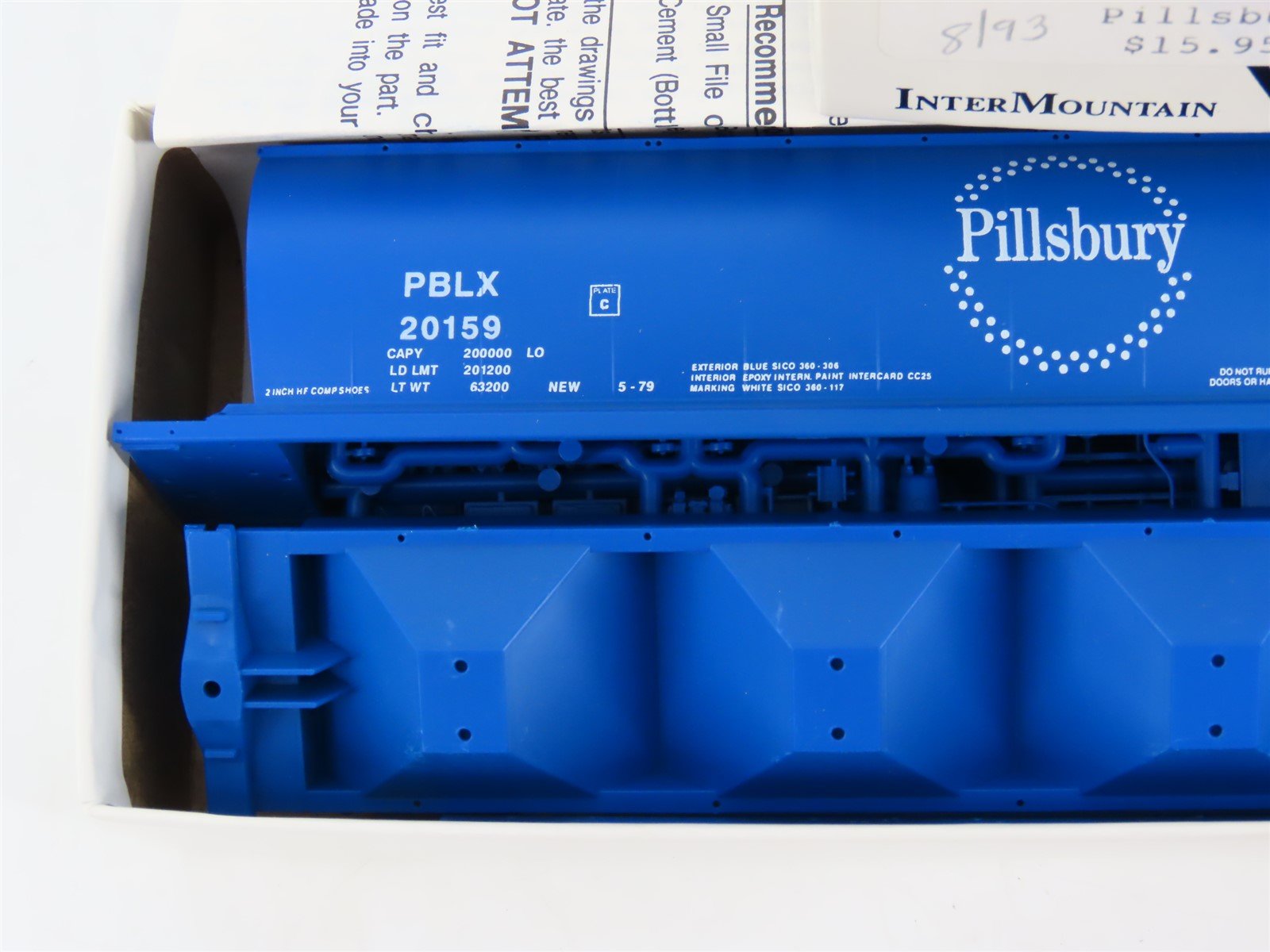 HO Scale InterMountain Kit PBLX-06 PBLX Pillsbury 4-Bay Covered Hopper #20159