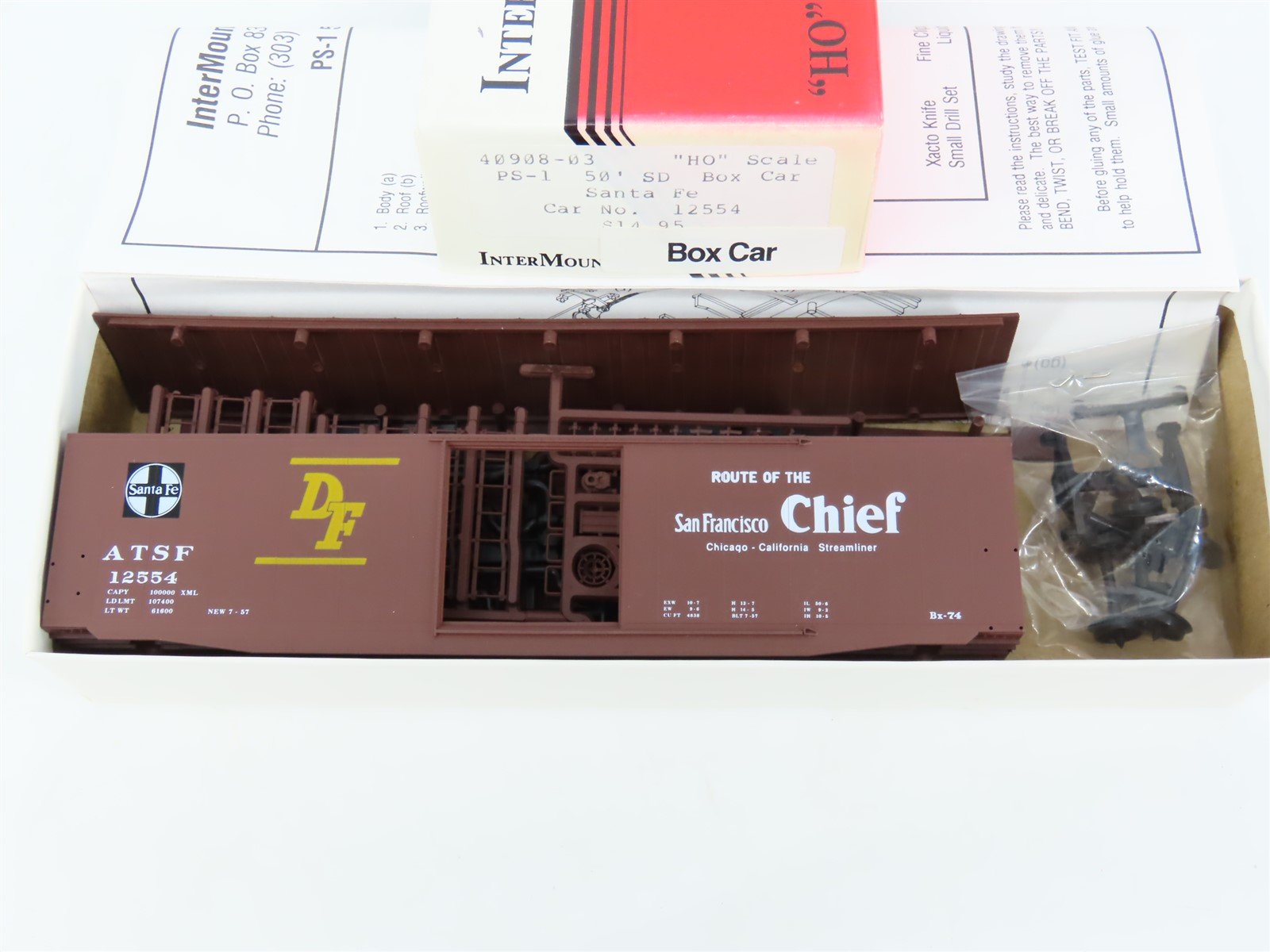 HO Scale InterMountain Kit 40908-03 ATSF Santa Fe 50' Single Door Box Car #12554