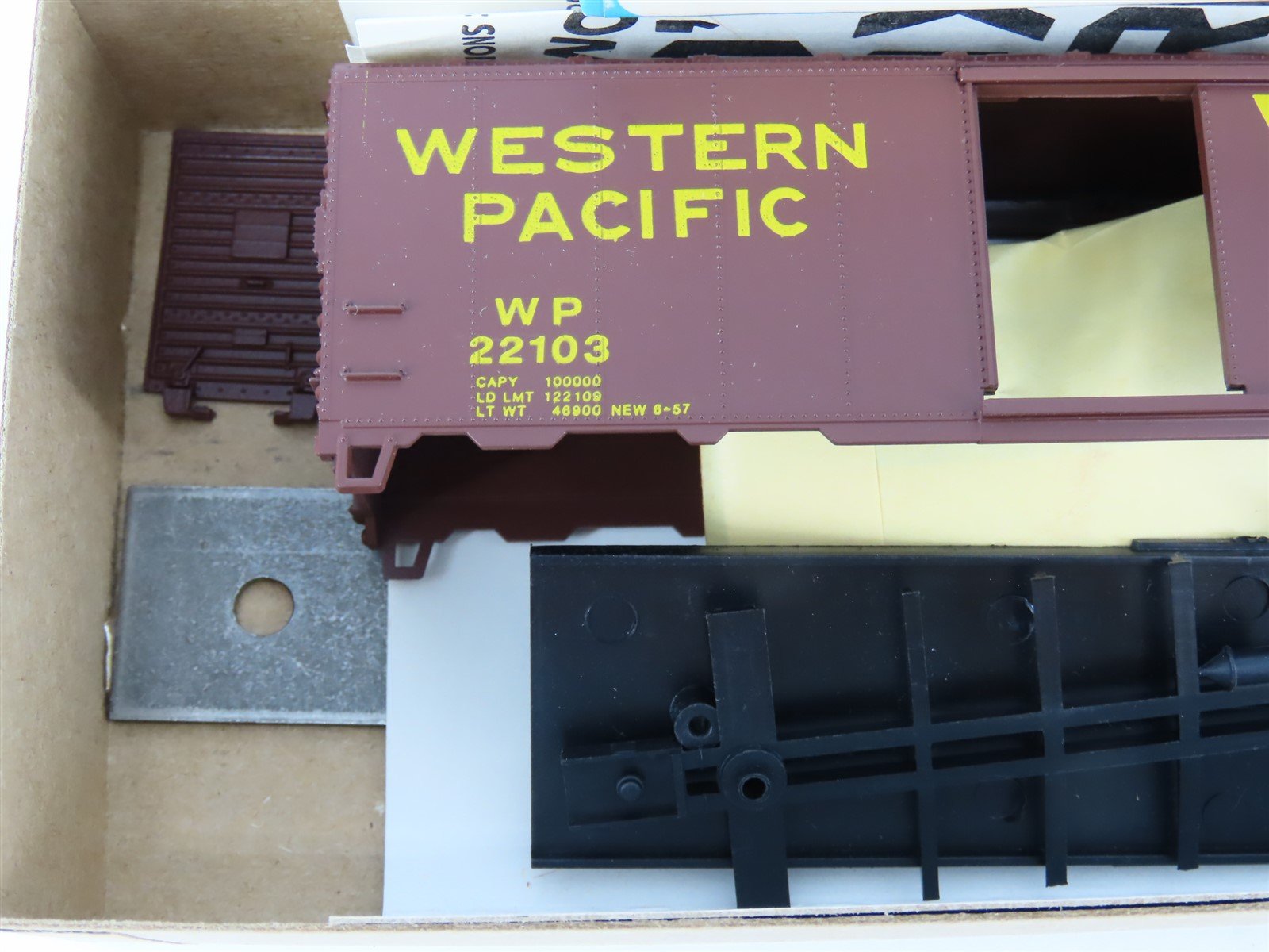 HO Scale Athearn Bev-Bel Kit #1116 WP Western Pacific 40' Box Car #22103