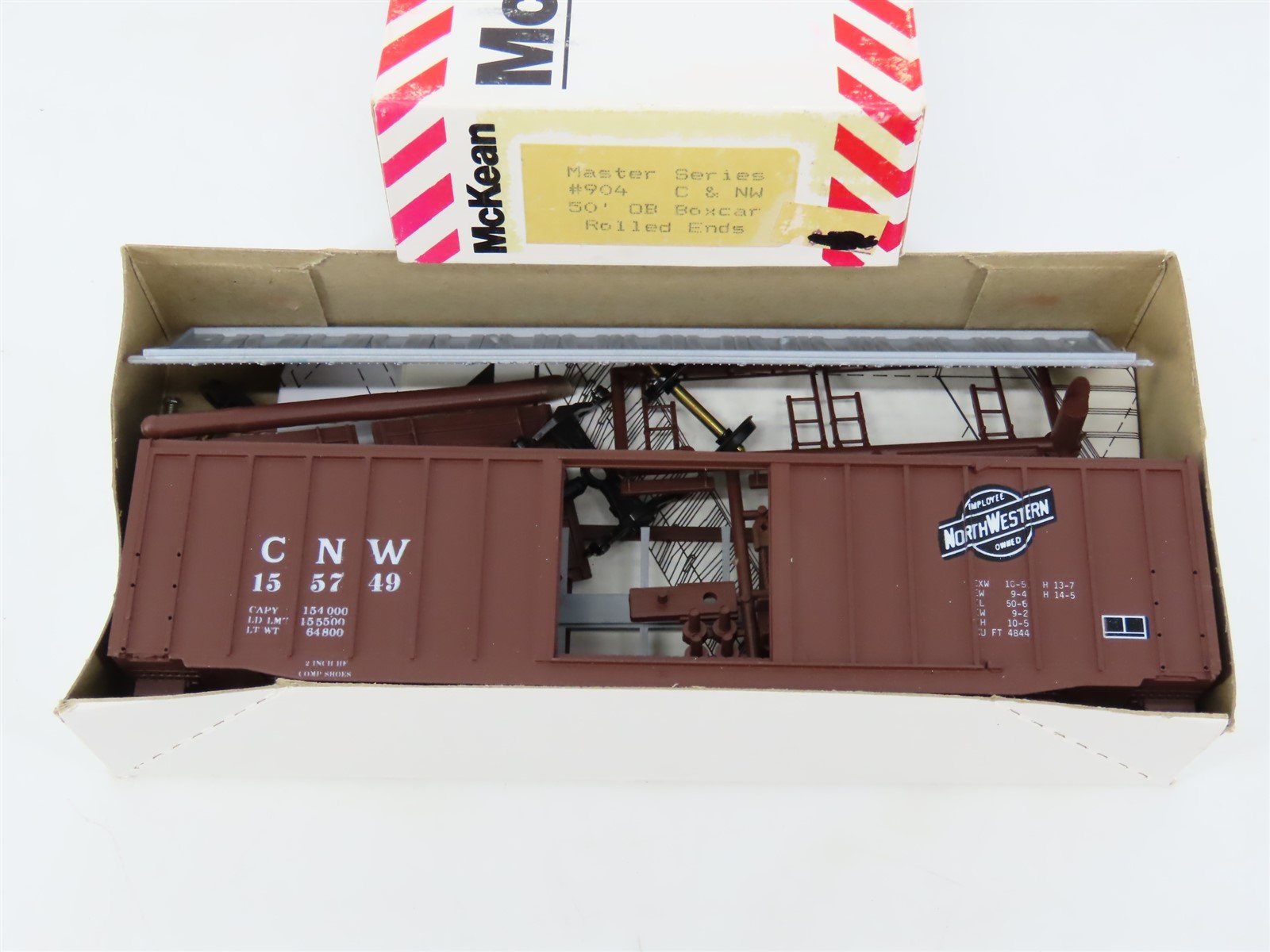 HO Scale McKean Models Kit #904 CNW Chicago & North Western 50' Box Car #155749