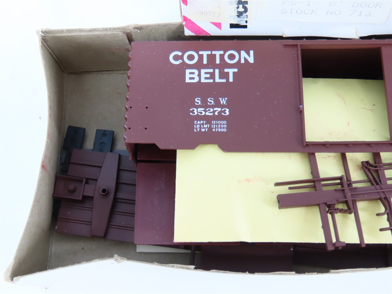 HO Scale McKean Models Kit 713 SSW Cotton Belt Route Blue Streak Box Car #35273