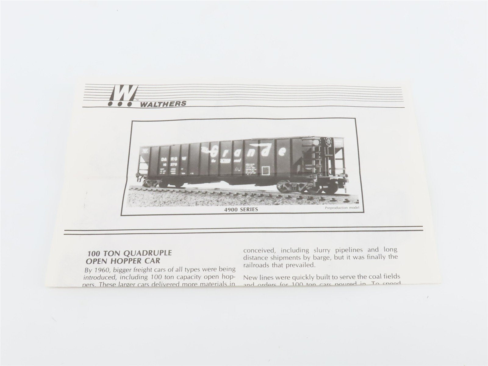 HO Scale Walthers Kit 932-4902 UP Union Pacific 100-Ton 4-Bay Hopper #45683