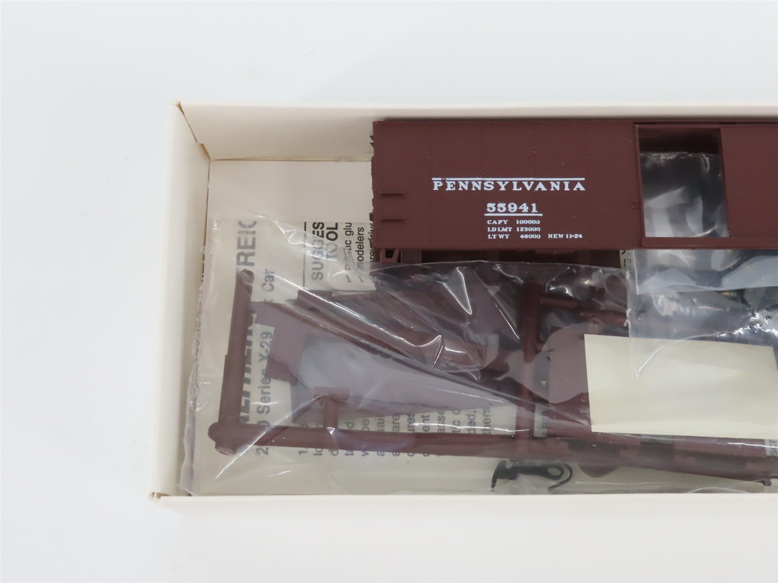HO Scale Walthers Kit 932-2051A PRR Pennsylvania X-29 40' Steel Box Car #55941