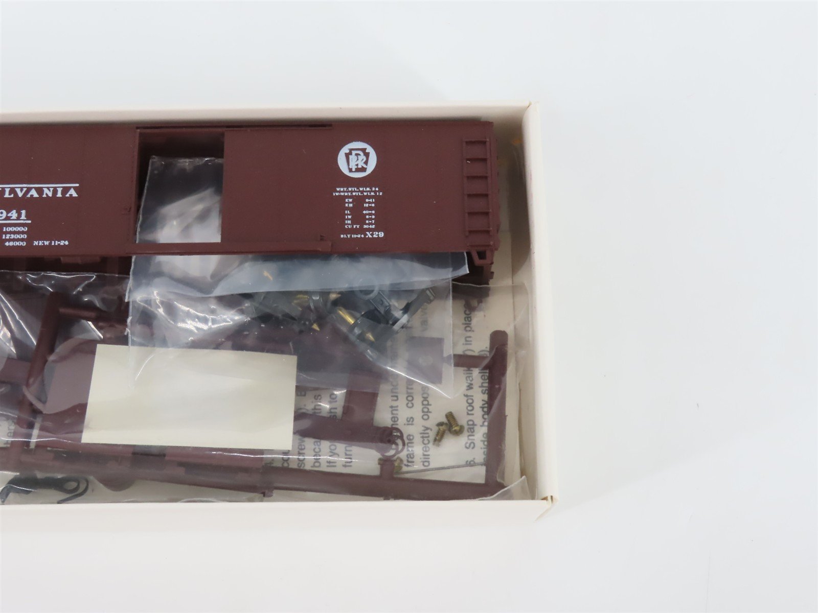 HO Scale Walthers Kit 932-2051A PRR Pennsylvania X-29 40' Steel Box Car #55941