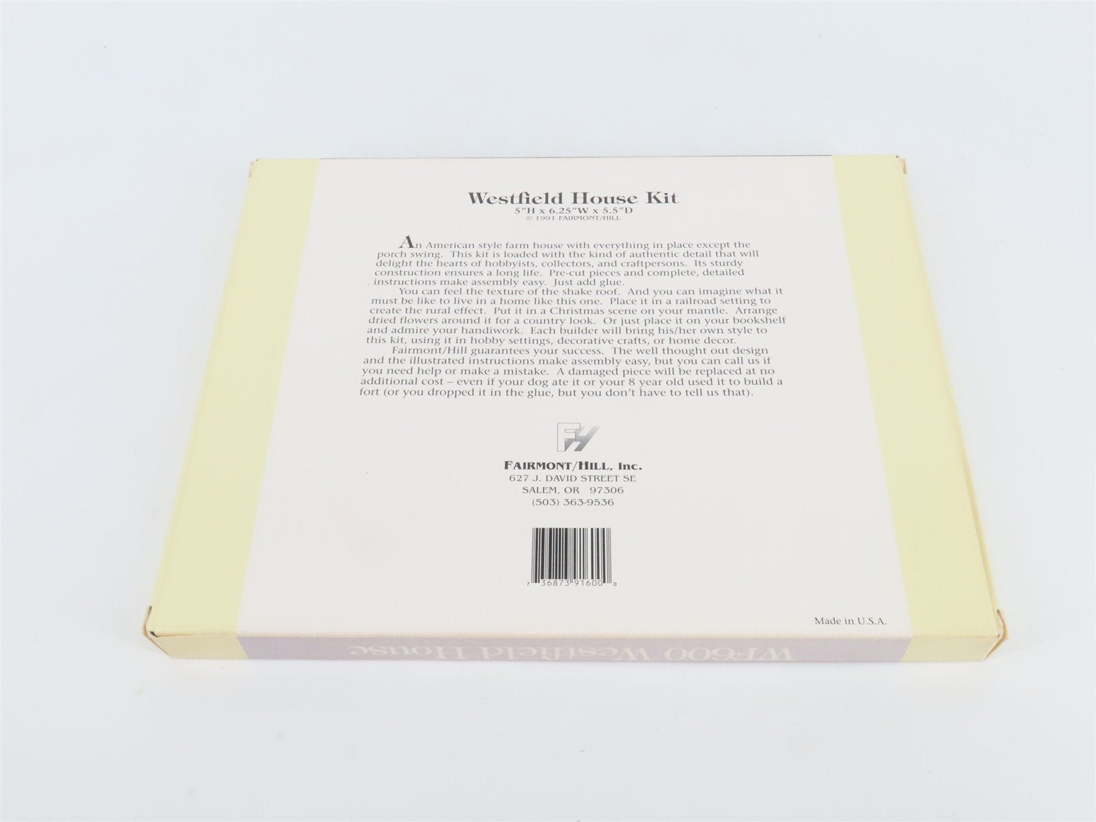 HO 1/87 Scale Fairmont Hill Kit #WF600 Westfield House