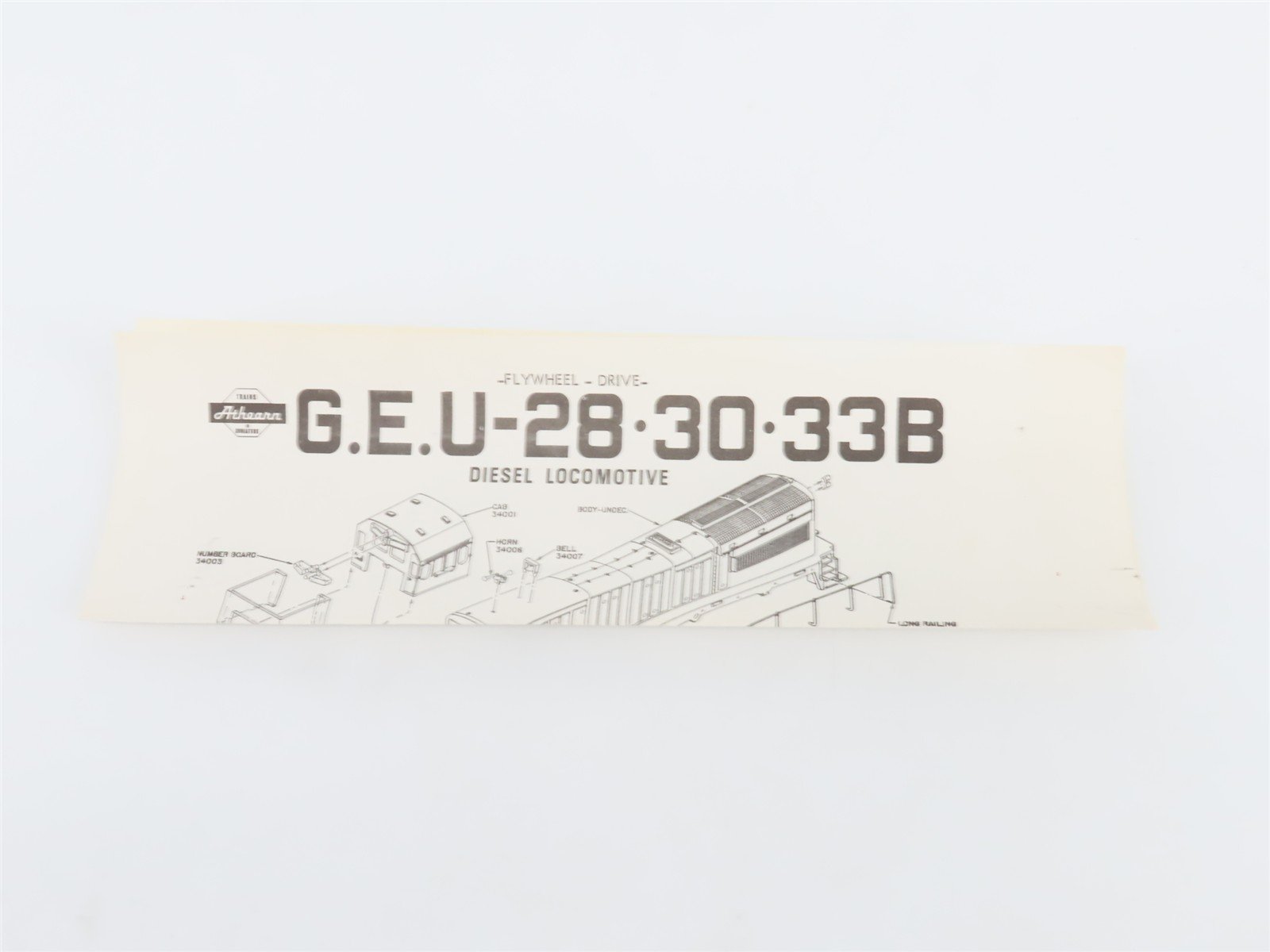 HO Scale Athearn 3411 BN Burlington Northern GE U28B Diesel Locomotive #5450