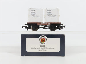 OO Bachmann Branchline 33-330 BR British Railways Conflat Flat Car w/ Containers