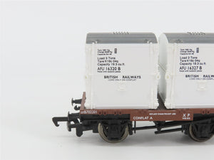 OO Bachmann Branchline 33-330 BR British Railways Conflat Flat Car w/ Containers