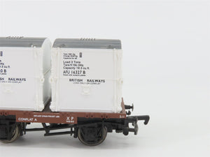 OO Bachmann Branchline 33-330 BR British Railways Conflat Flat Car w/ Containers