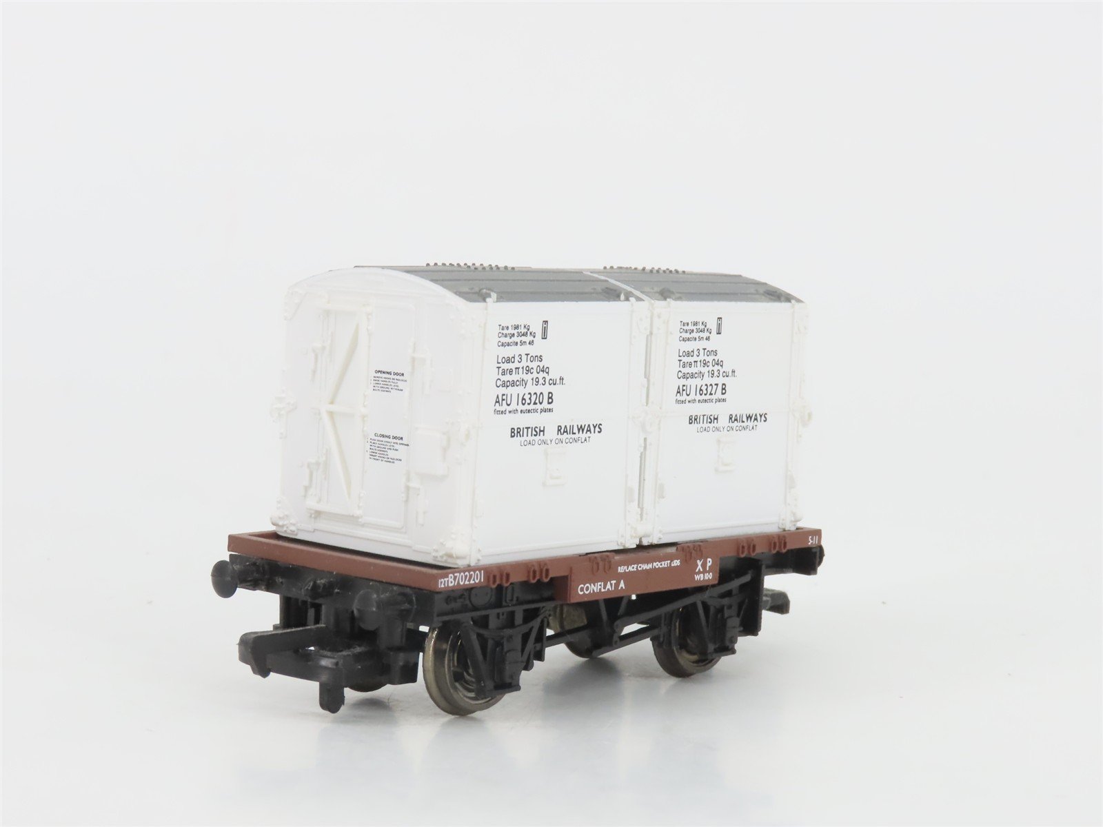 OO Bachmann Branchline 33-330 BR British Railways Conflat Flat Car w/ Containers