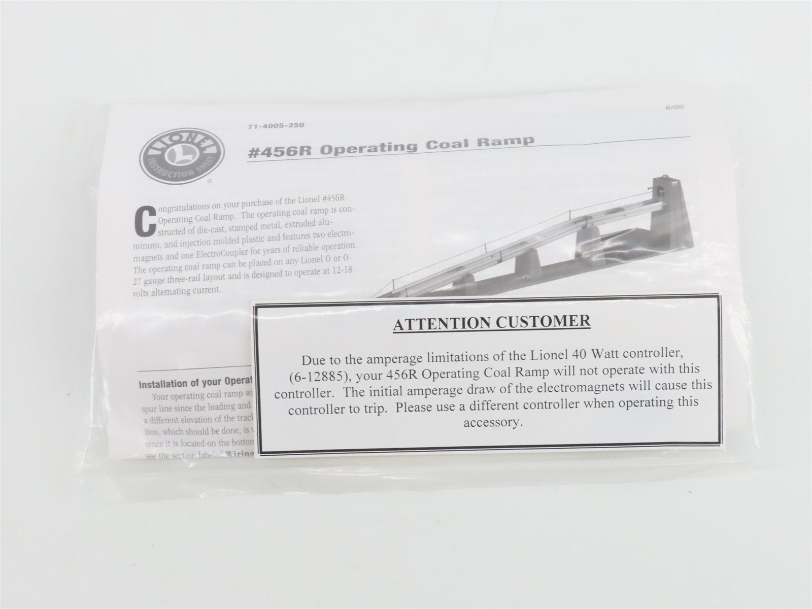 O 1/48 Scale Lionel 6-14005 No. 456R Operating Coal Ramp