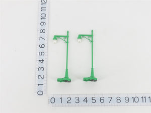 O Scale MTH RailKing 1032 No. 64 Die-Cast 1930's Era Green Street Lamp 2-Pack