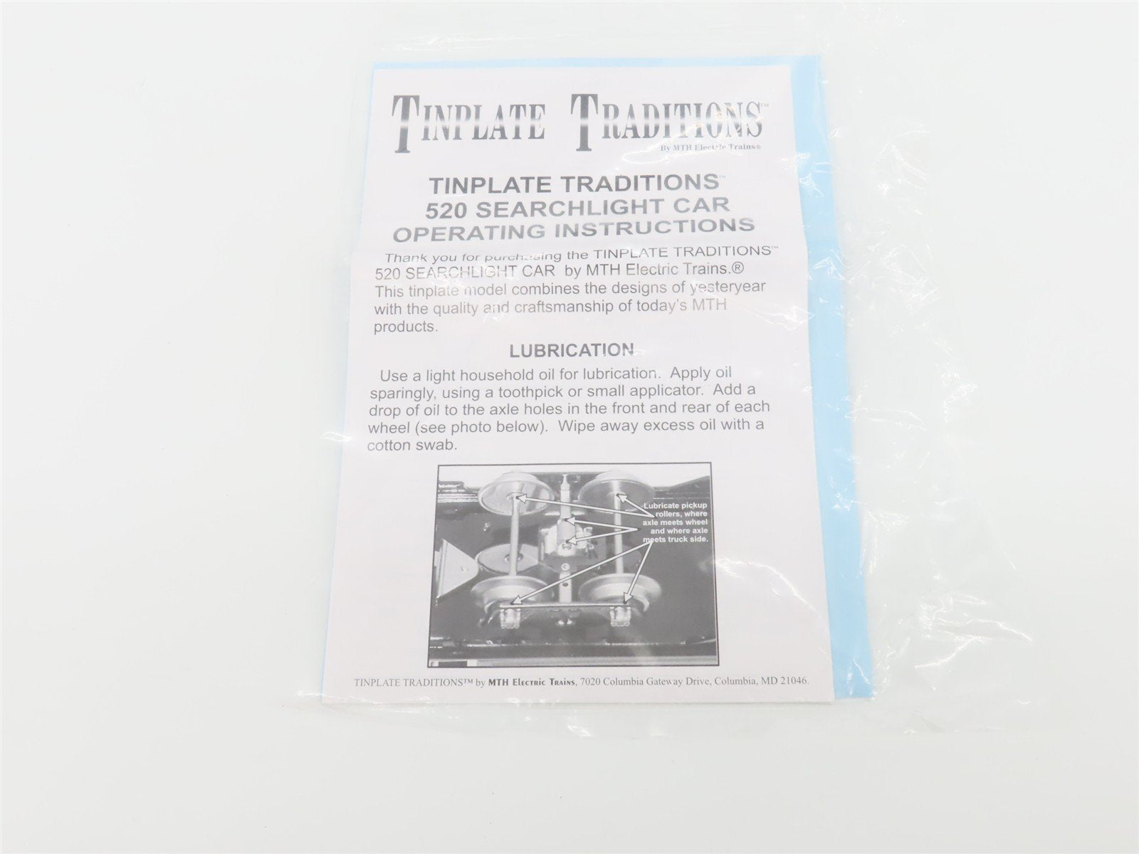 Standard Gauge MTH Tinplate 10-1116 Searchlight Flatcar #520