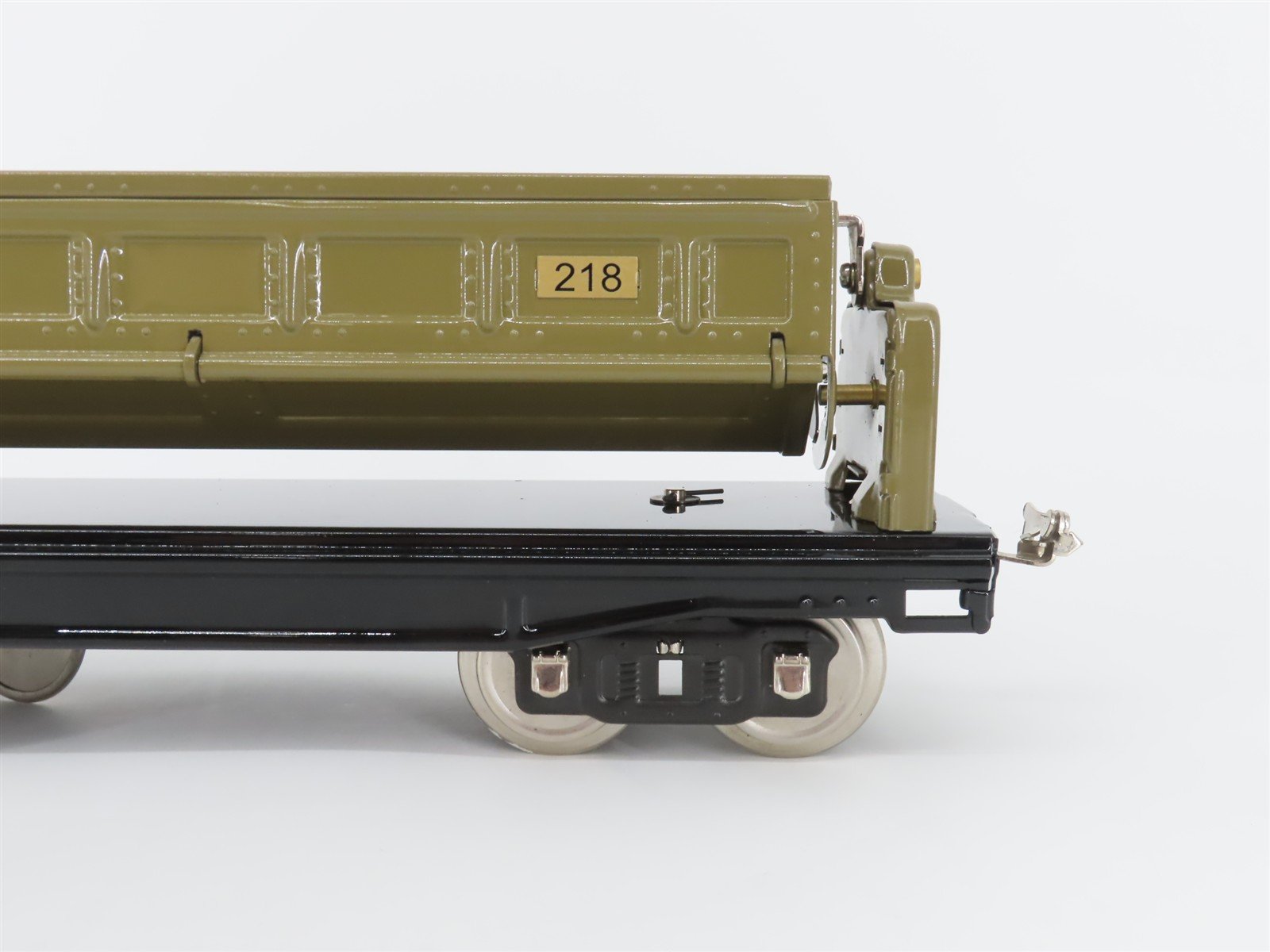 Standard Gauge MTH Tinplate 10-1084 Mojave Dump Car w/ Brass Trim #18