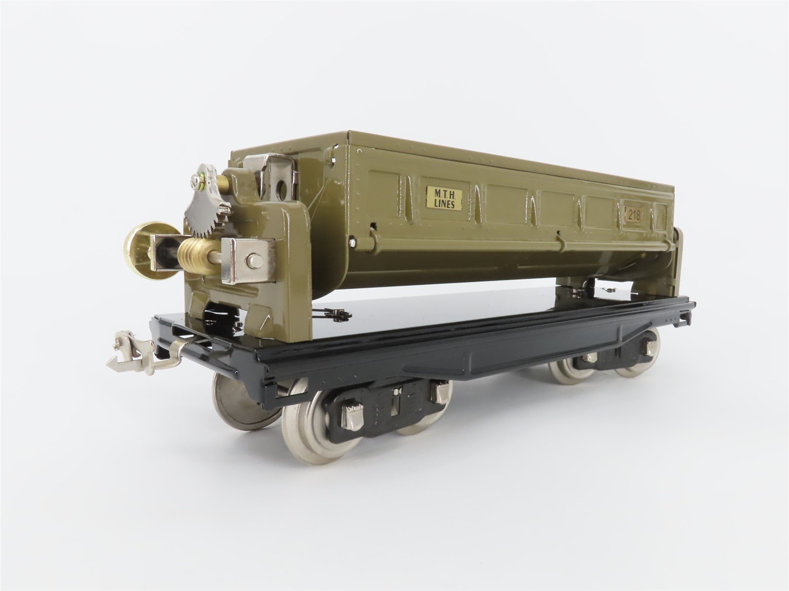 Standard Gauge MTH Tinplate 10-1084 Mojave Dump Car w/ Brass Trim #18