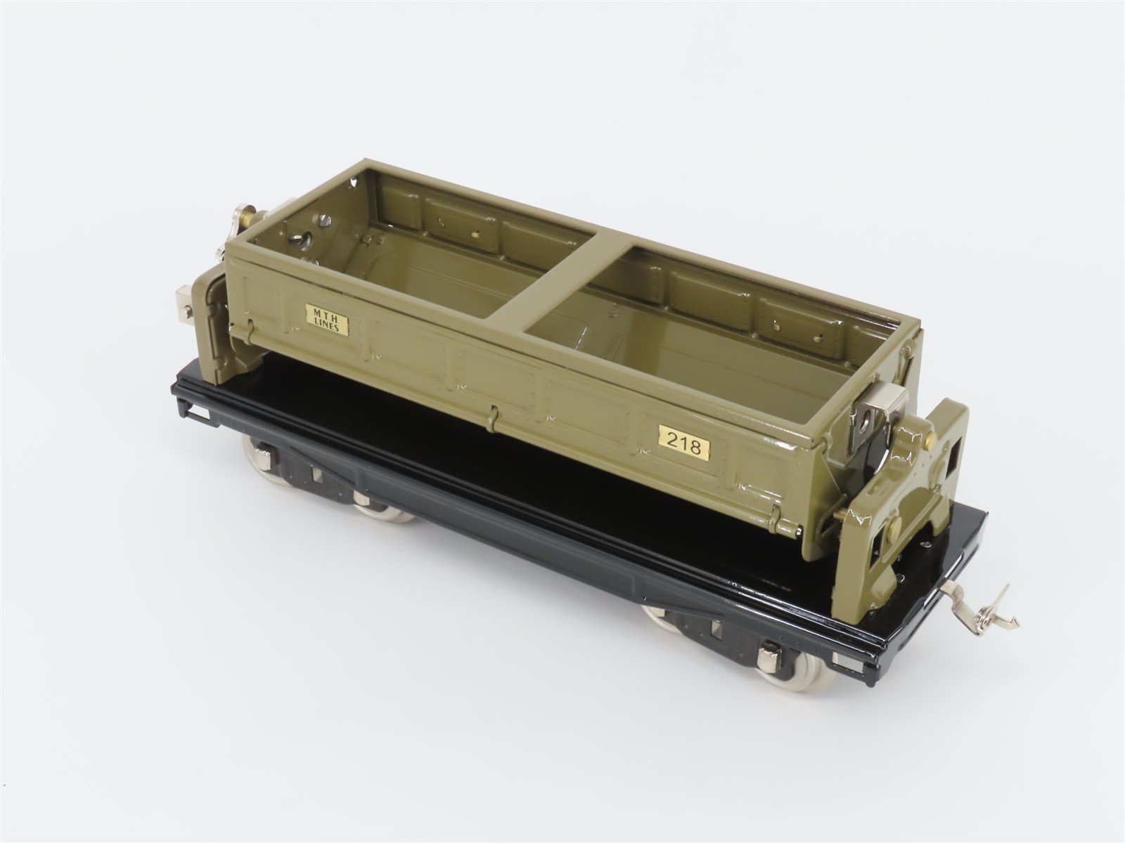 Standard Gauge MTH Tinplate 10-1084 Mojave Dump Car w/ Brass Trim #18