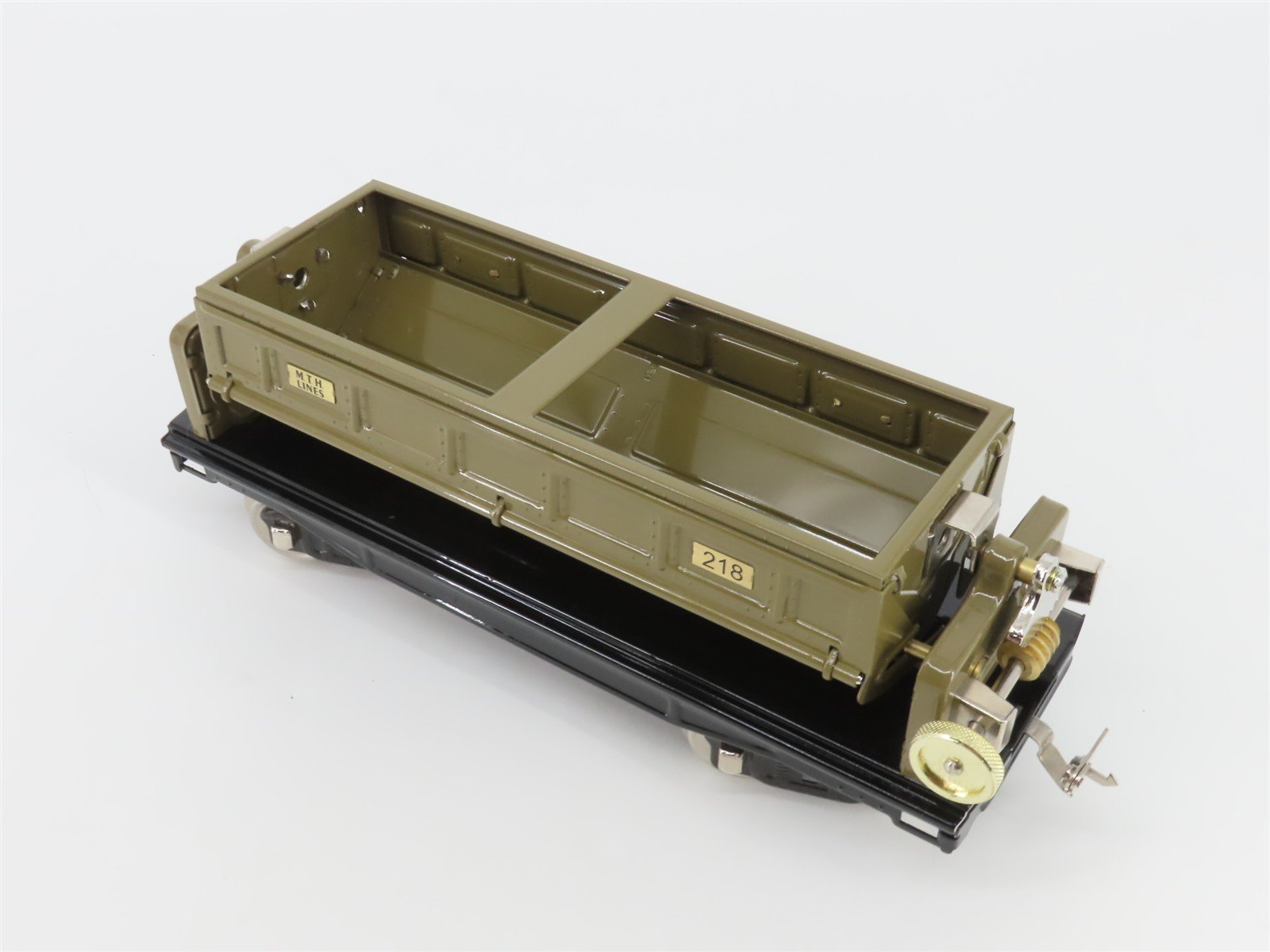 Standard Gauge MTH Tinplate 10-1084 Mojave Dump Car w/ Brass Trim #18