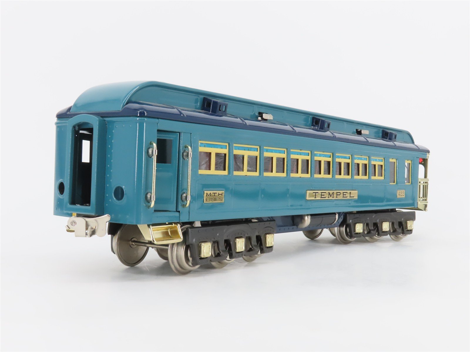 Standard Gauge MTH Tinplate 10-1114C Blue Comet Observation Passenger Car Tempel