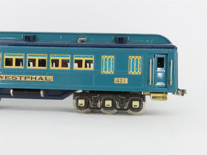 Standard Gauge MTH Tinplate 10-1114B Blue Comet Coach Passenger Car 