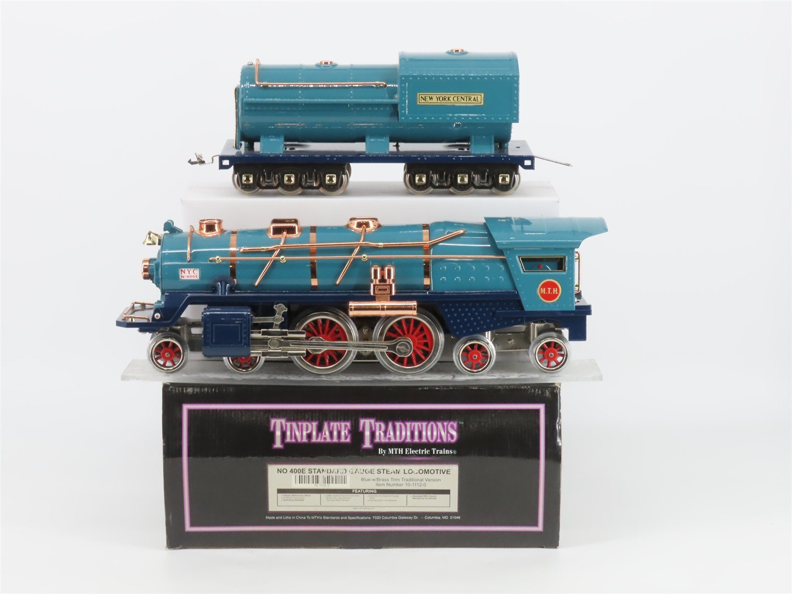 Standard Gauge MTH Tinplate 10-1112-0 Unlettered Blue 4-4-4 Steam Locomotive