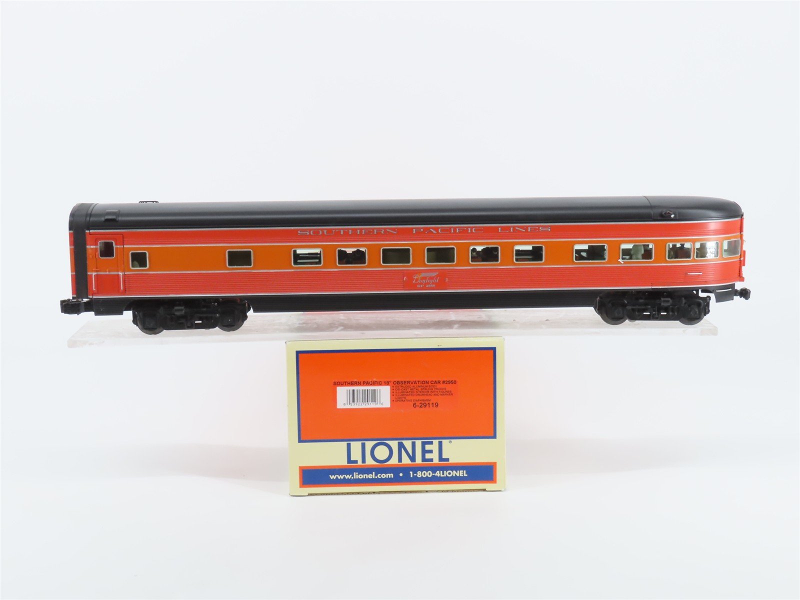 O Gauge 3-Rail Lionel 6-29119 SP Southern Pacific Obs Passenger Car #2950