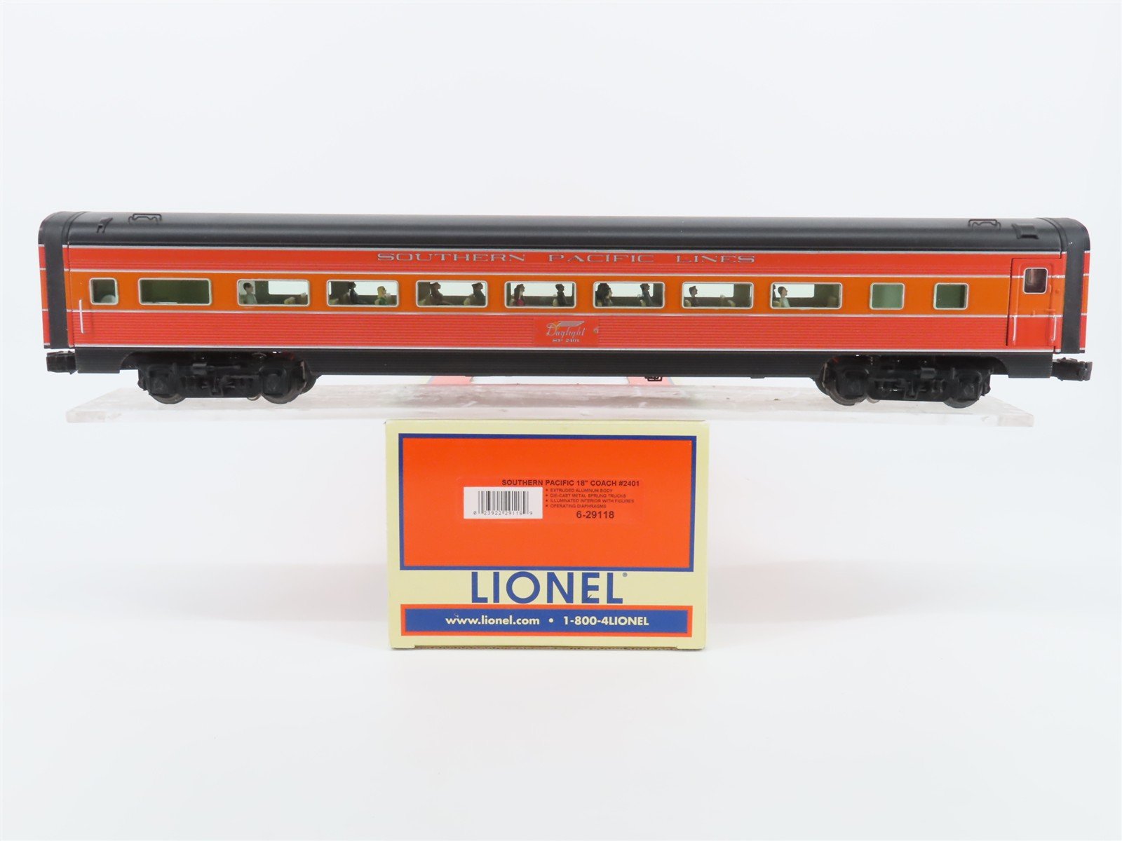 O Gauge 3-Rail Lionel 6-29118 SP Southern Pacific Coach Passenger Car #2401