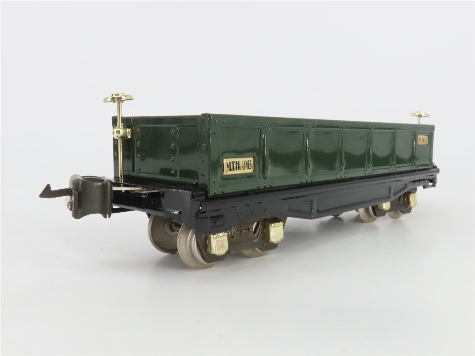O Gauge 3-Rail MTH Tinplate 10-1042 Unlettered Green Gondola #812