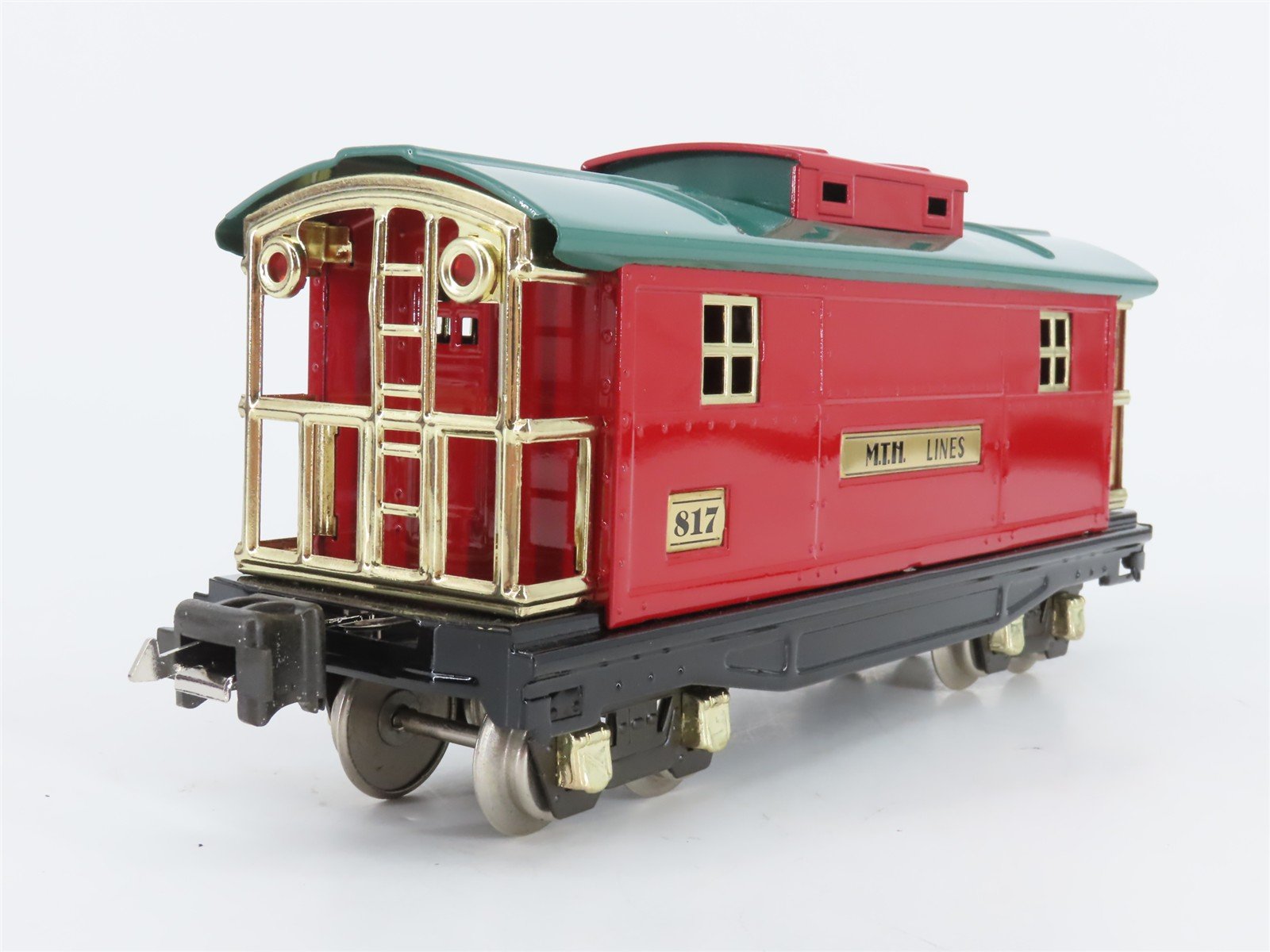 O Gauge 3-Rail MTH Tinplate 10-1042 Unlettered Red Caboose #817
