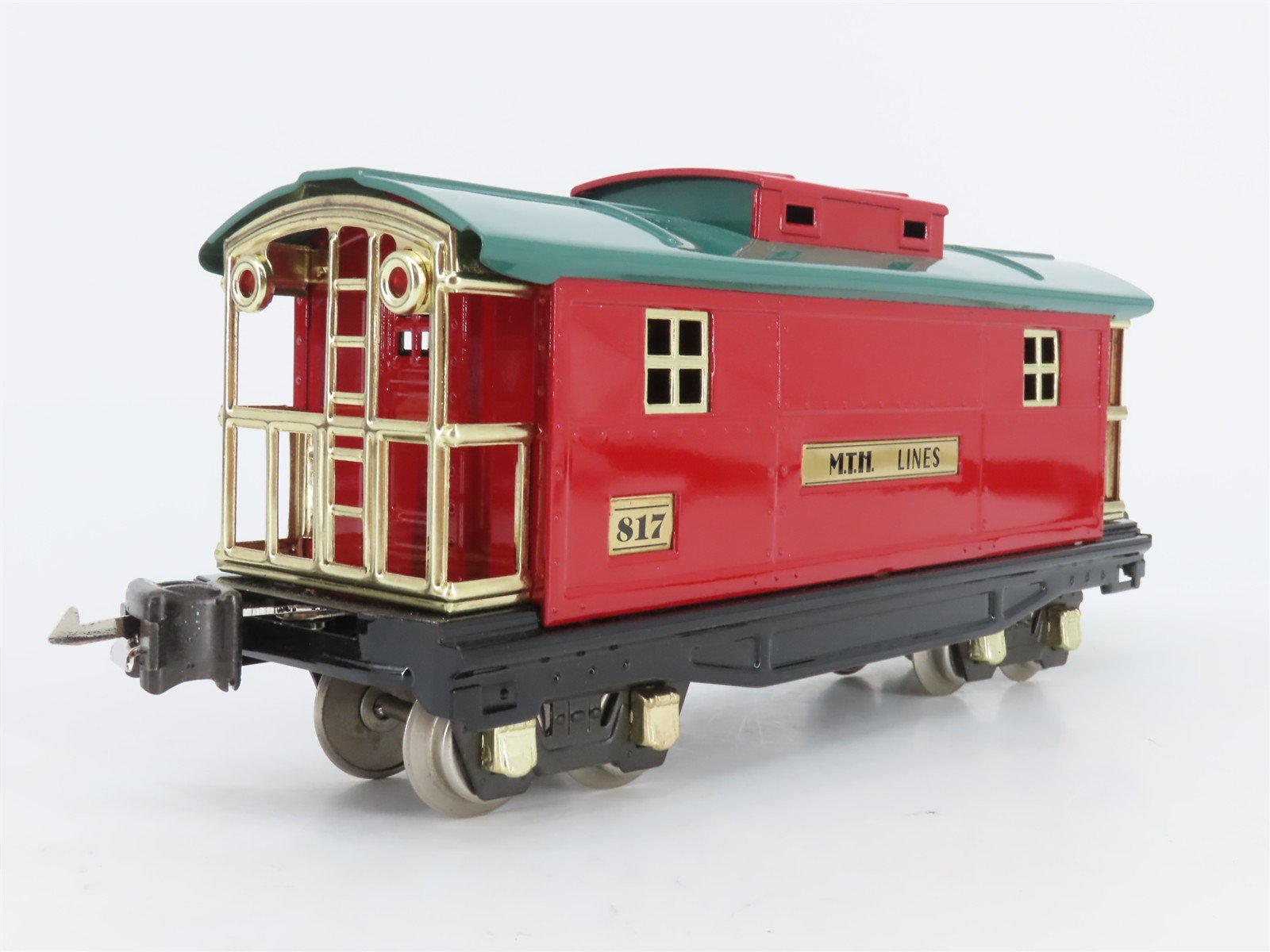 O Gauge 3-Rail MTH Tinplate 10-1042 Unlettered Red Caboose #817