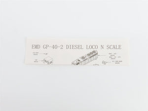 N Scale Atlas 48634 B&O Chessie System EMD GP40-2 Diesel #4108 - DCC Ready