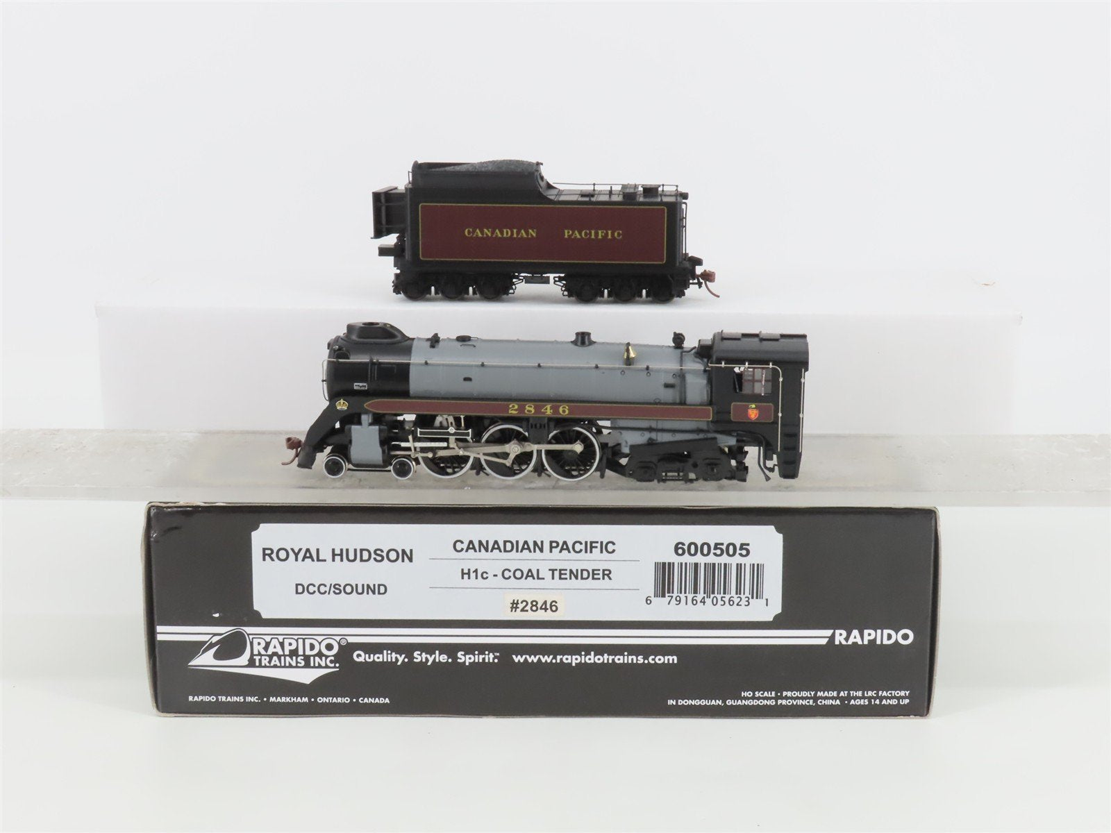 HO Rapido 600505 CP Canadian Pacific 4-6-4 Royal Hudson Steam 2846 w/DCC & Sound