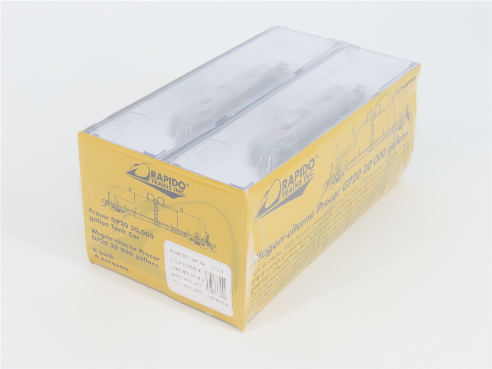 N Scale Rapido 535001 UTLX Procor GP20 20k Gallon Tank Car 6-Pack - SEALED