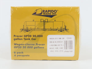 N Scale Rapido 535003 PROX Procor GP20 20k Gallon Tank Car 6-Pack - SEALED